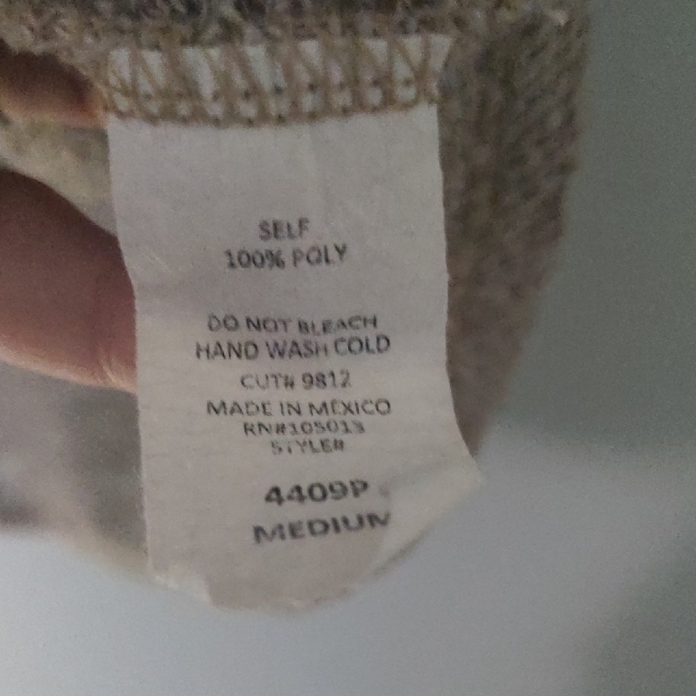 GUC✨ ANDREE BY UNIT women's medium oatmeal gauzy semi-sheer sweater - Picture 13 of 13